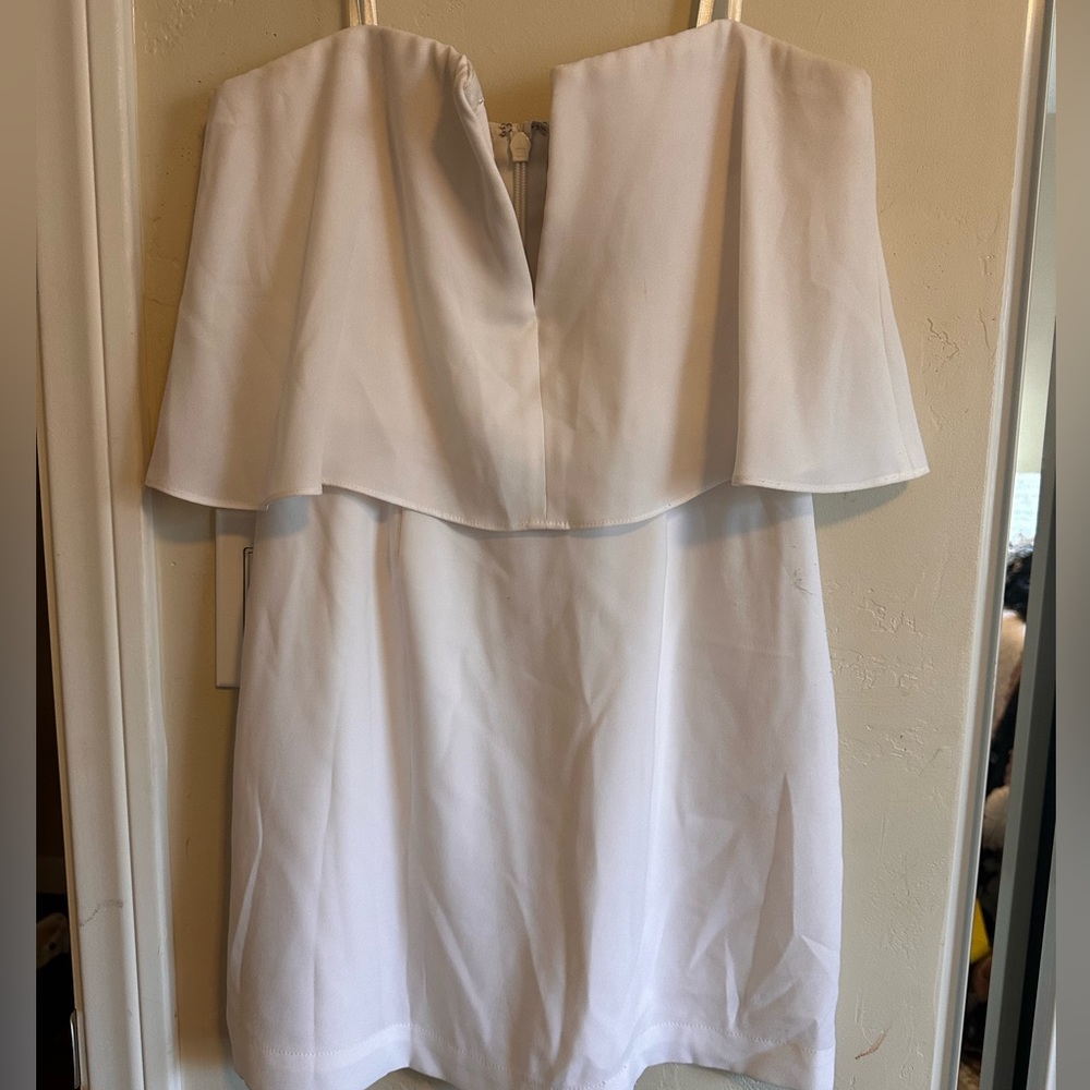 White strapeless BCBG dress